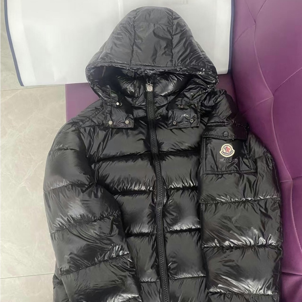 Moncler Shiny Black Hooded Jacket